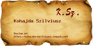 Kohajda Szilviusz névjegykártya
